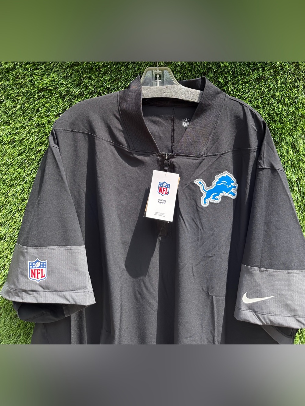 Nike Men’s Detroit Lions Sideline Coach NFL 1/2 Zip Jacket 3XL Oversized